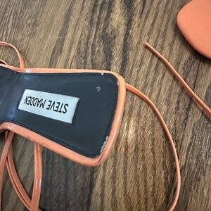 Strappy Orange Kitten Heel